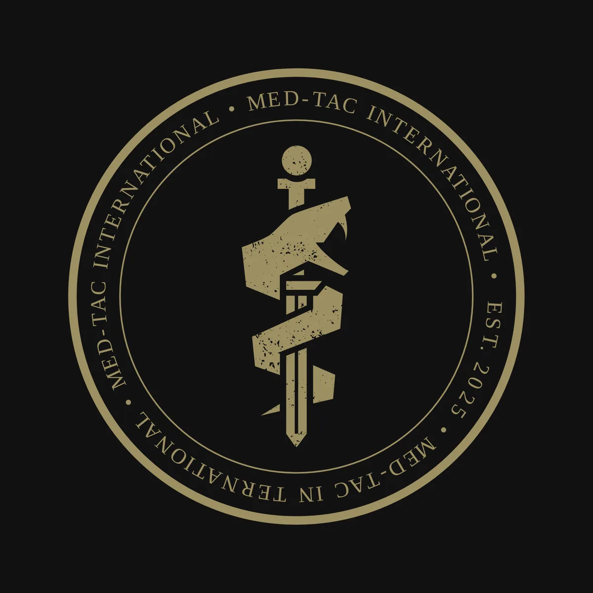 MED-TAC International badge seal with caduceus-style mark.